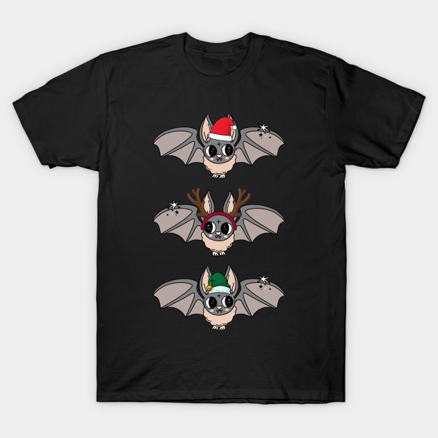 Merry Christmas Bats T-Shirt by Curio Pop Relics